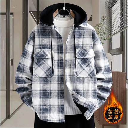 青少年潮流牛仔棉衣外套男孩13中学生14岁大童16冬装加绒加厚棉服