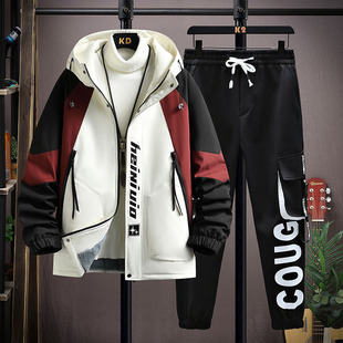 冬季潮流棉衣外套12岁男孩13初高中学生14加绒加厚15大童夹克套装