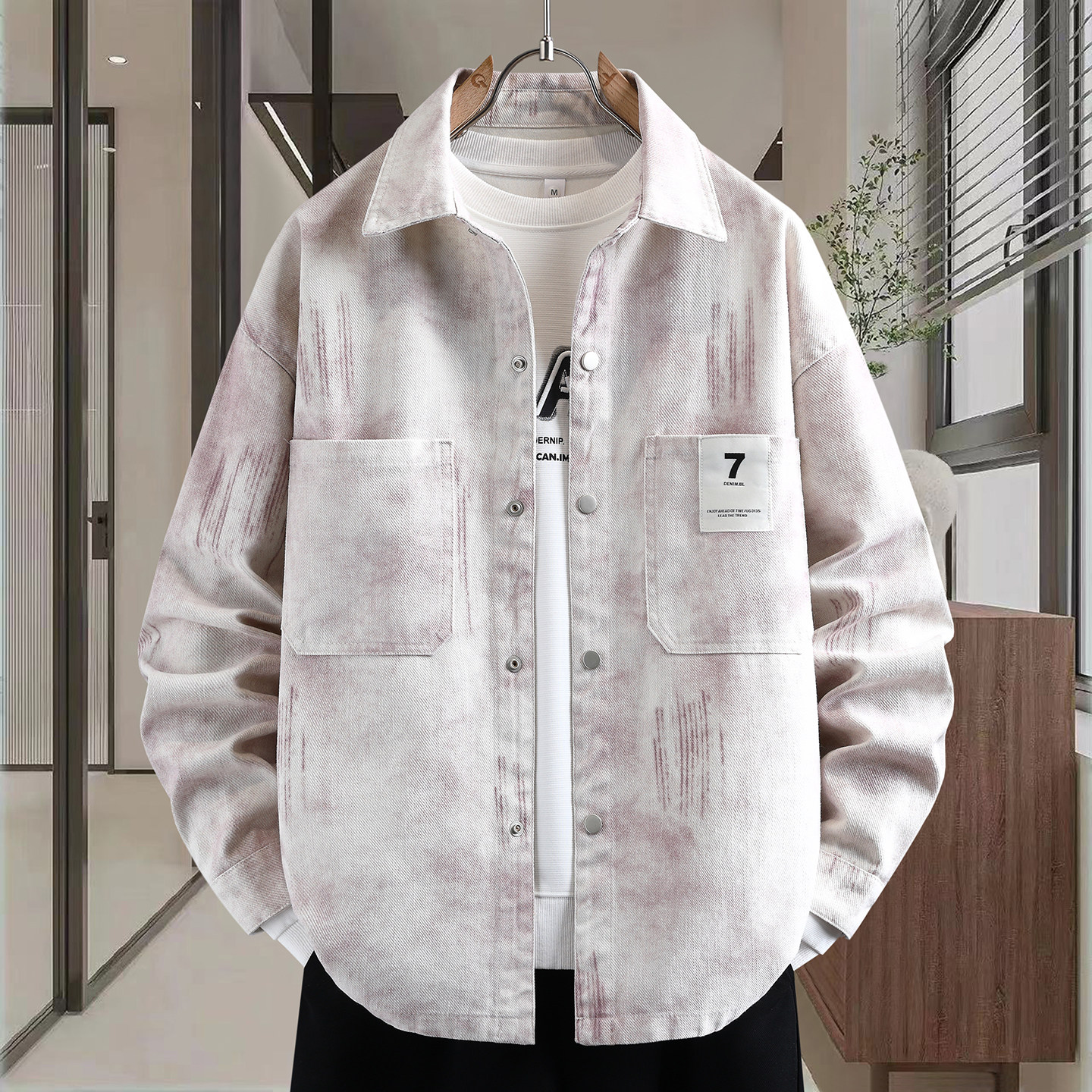 春季潮流宽松衬衣外套男孩13岁青少年中学生14大童潮流衬衫夹克15,男装,牛仔外套,淘宝优惠券,粉丝福利购,淘宝优惠卷