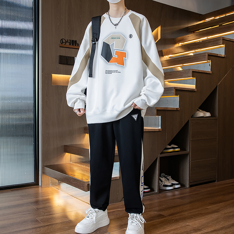 春秋季潮牌衛衣男孩長袖T恤套裝