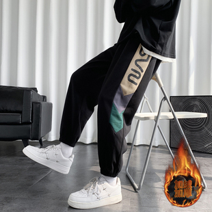 13岁男孩潮流纯棉运动裤12青少年14初中学生15大童加绒加厚休闲裤