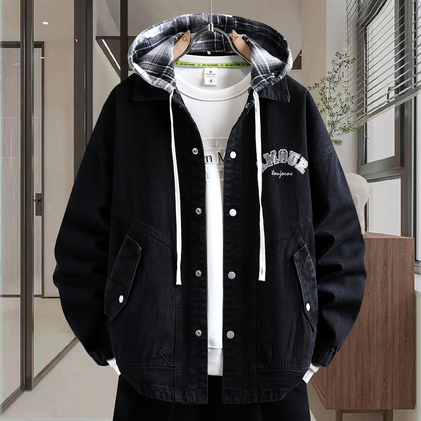 春季潮流宽松牛仔外套12岁男孩13初中学生14帅气15青少年大童夹克,男装,牛仔外套,淘宝优惠券,粉丝福利购,淘宝优惠卷