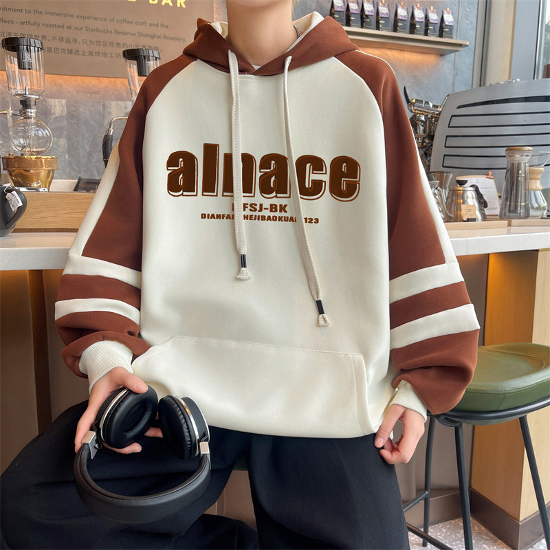 秋季13青少年潮牌长袖T恤12岁男孩14初中学生15大童纯棉连帽卫衣