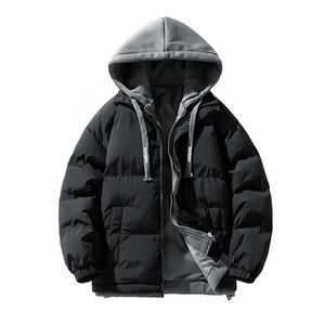 男孩帅气棉衣15高初中学生12-18岁青少年13大童14假两件羽绒棉服