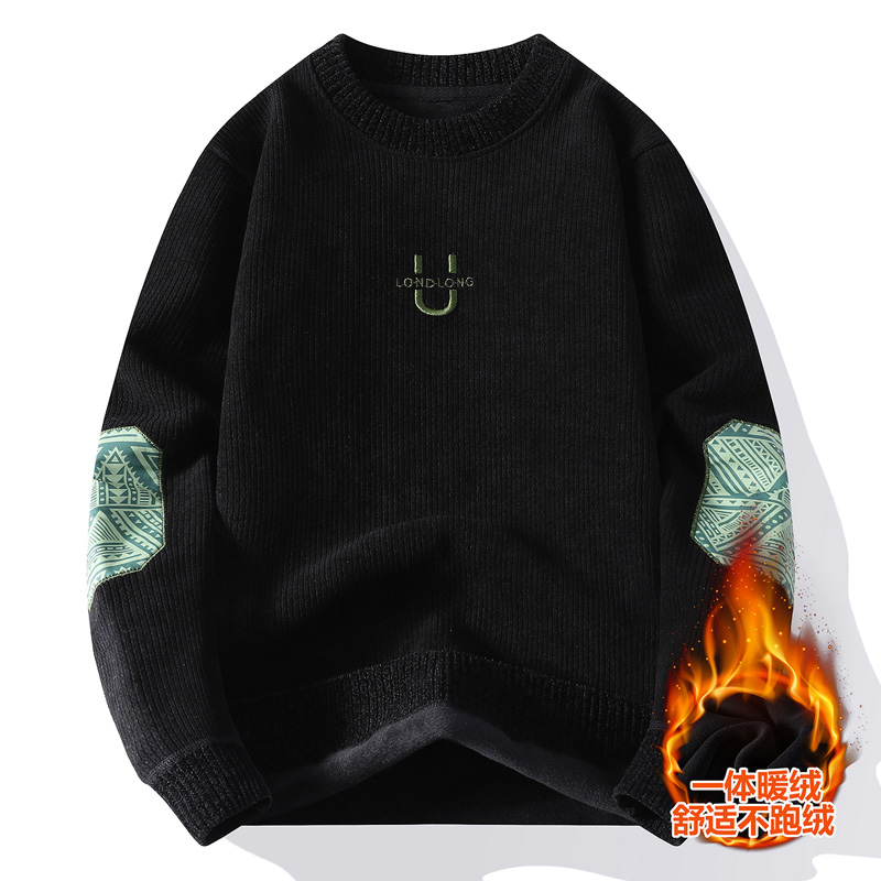 冬季宽松奥粒绒上衣加绒加厚卫衣