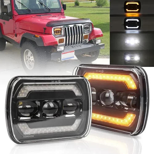 摩托车汽车改装车灯LED透镜7寸