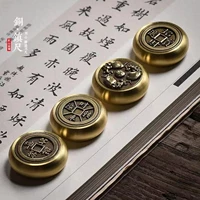 Tianyitang Bronze Round Creative Town Roting Metal Paim Paper Paper Temple Four Treasure Student Book Book Каллиграфия