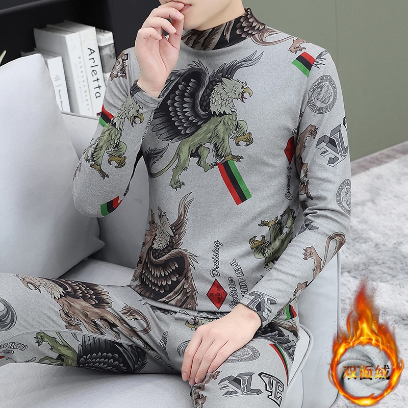 男士保暖内衣德绒套装