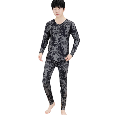 男士无痕德绒保暖内衣套装