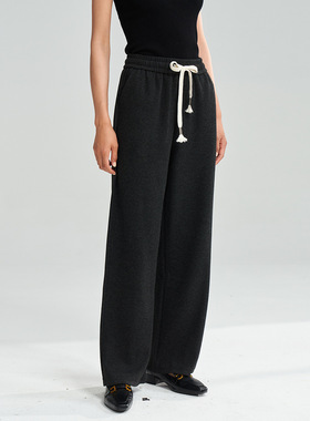 25春新款 显瘦显腿直 CHAO垂顺 亲肤柔软休闲抽绳直筒阔腿裤18487