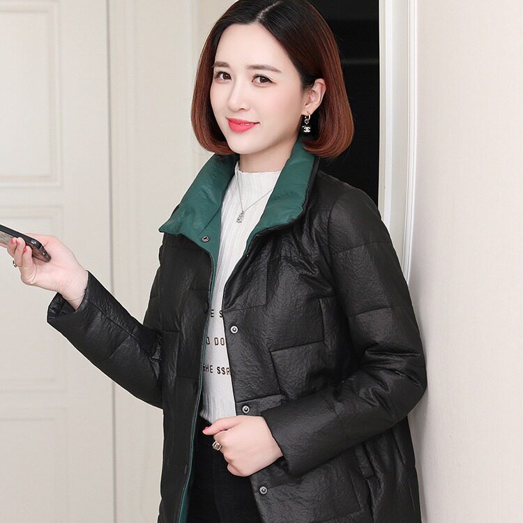 海宁皮衣女2024新款爆款真皮羽绒服冬短款款韩版时尚气质外套宽松