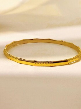 金店同款越南沙金竹节手镯女款时尚轻奢碎冰冰手镯送女友生日礼物