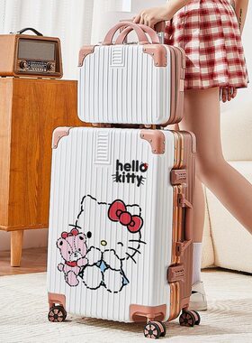 hellokitty新款KT猫行李箱女拉杆箱旅行箱20寸学生密码皮箱子24寸