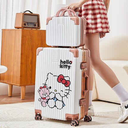 hellokitty新款KT猫行李箱女拉杆箱旅行箱20寸学生密码皮箱子24寸
