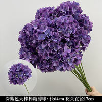 Wholesale of purple artificial flowers for weddings, hydrangeas, balloons, party decorations, artificial flowers, backgrounds, road guides, floor arrangements, and flower materials thumbnail 4