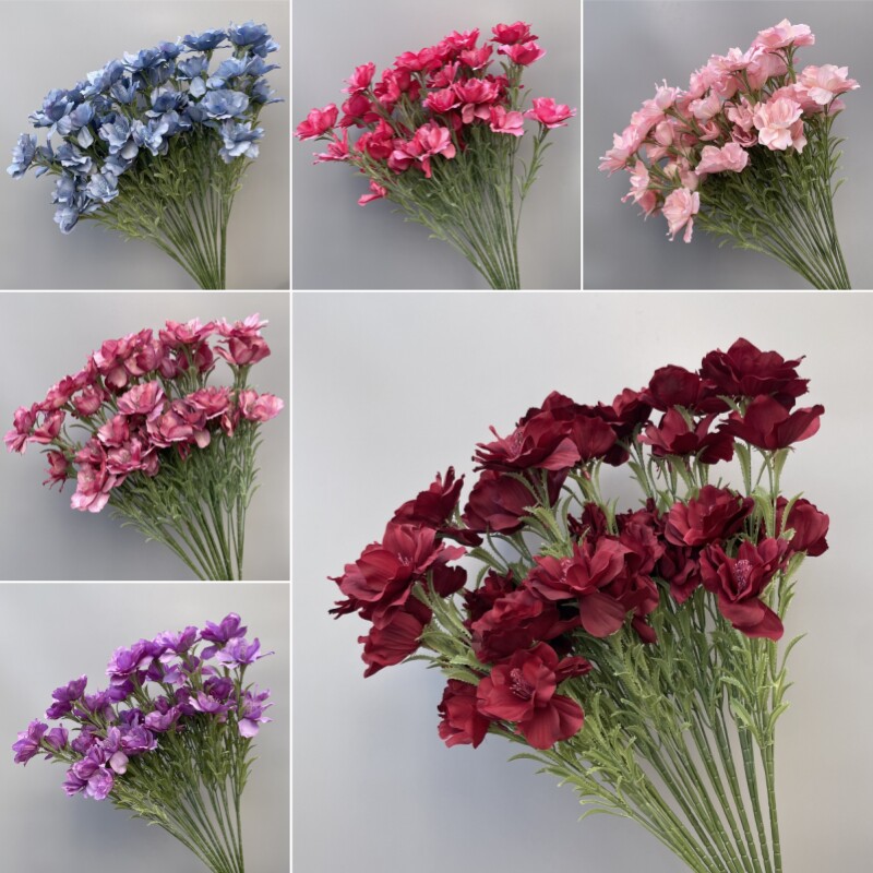 婚庆仿真绢花单支银莲花