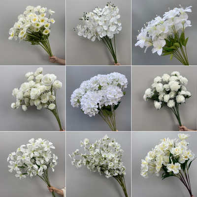 白色仿真花艺婚礼装饰玫瑰绣球