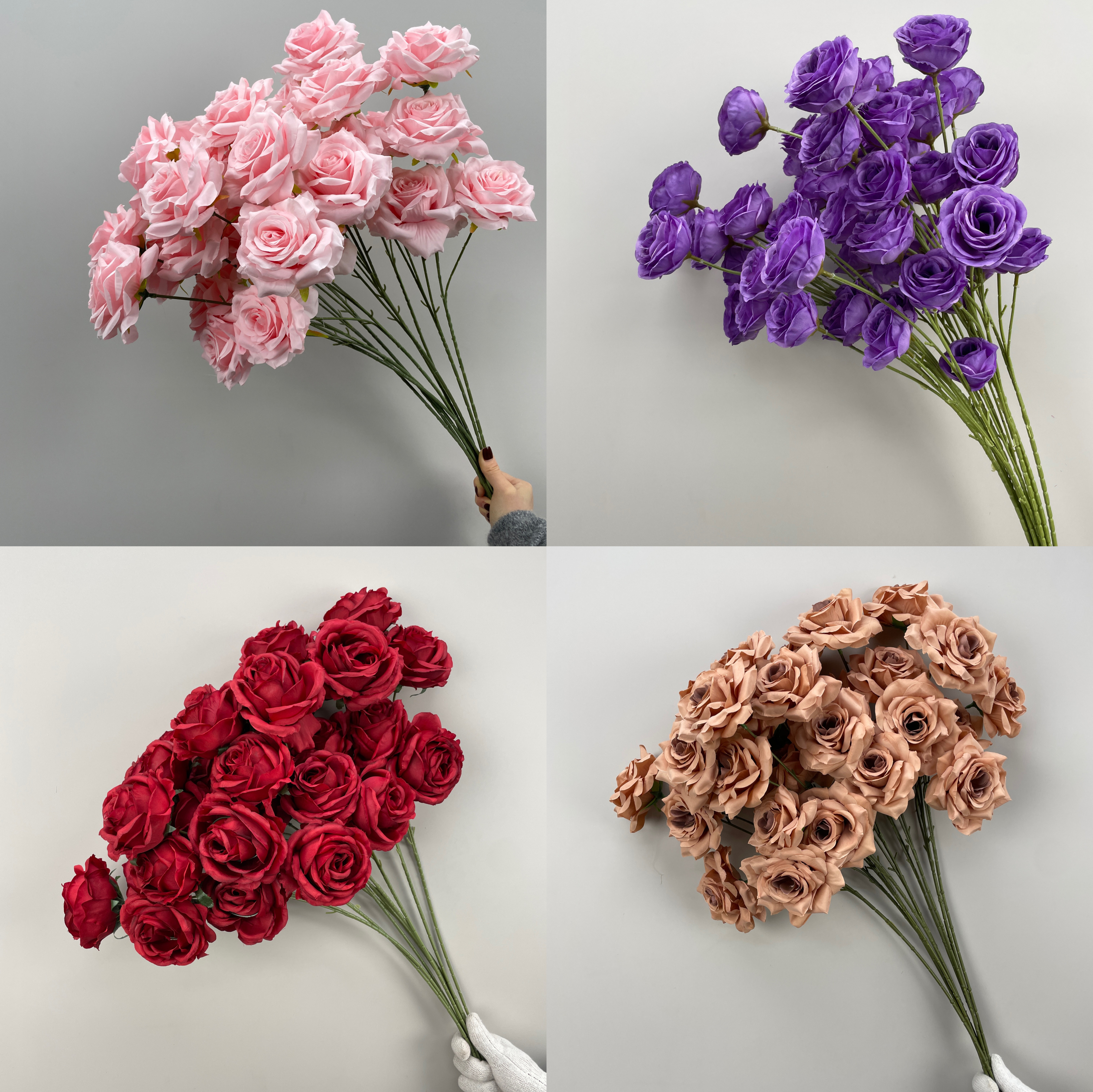 婚庆道具仿真花材玫瑰花吊顶布置花艺舞台白色婚礼装饰插花假花