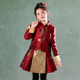 中国风红色小女孩2025新年装 套装 汉服裙 拜年服旗袍裙秋季 女童唐装
