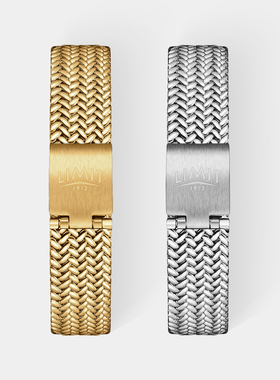 英国LIMIT表带法式V形斜纹编织钢带 实心钢  8/10mm不锈钢