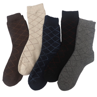 冬季男士加厚羊毛袜子男袜中筒毛圈袜毛巾袜冬天保暖老人袜子爷爷