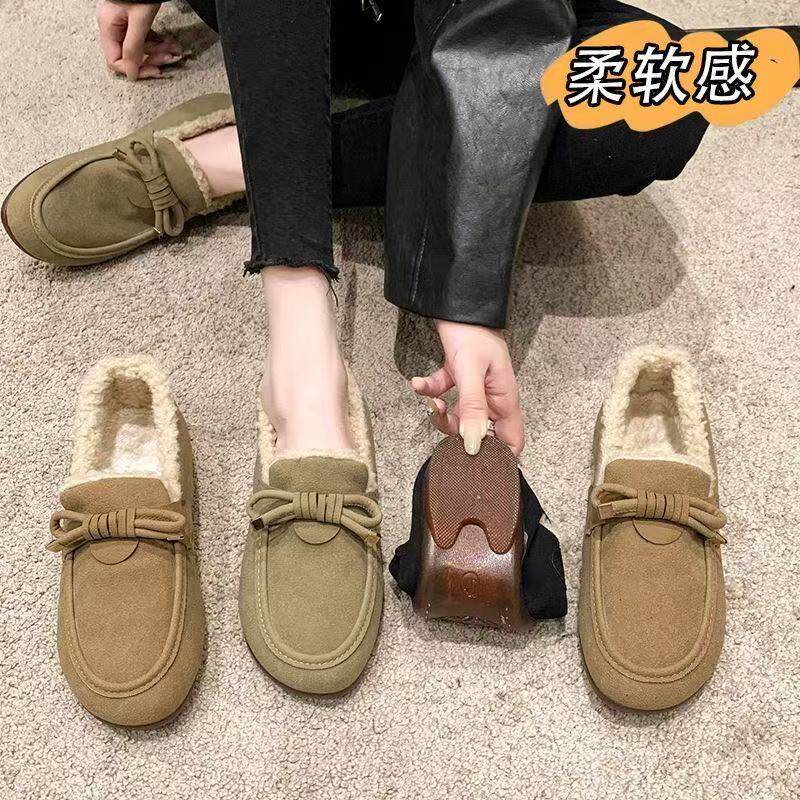 加绒加厚保暖冬季新款软底休闲豆豆毛毛时尚懒人棉鞋脚蹬防滑博肯,女鞋,乐福鞋（豆豆鞋）,淘宝优惠券,粉丝福利购,淘宝优惠卷