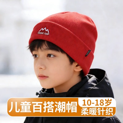 秋冬季儿童针织毛线帽冷帽包头帽
