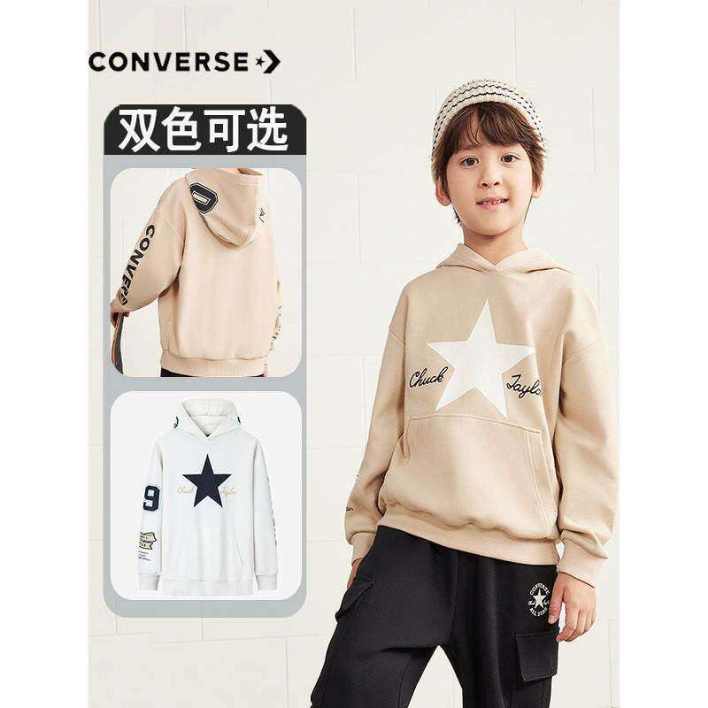 Converse匡威儿童套头连帽卫衣25秋季新款大小童休闲运动秋装上衣