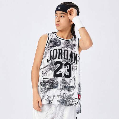 Jordan男童夏季网眼透气篮球背心
