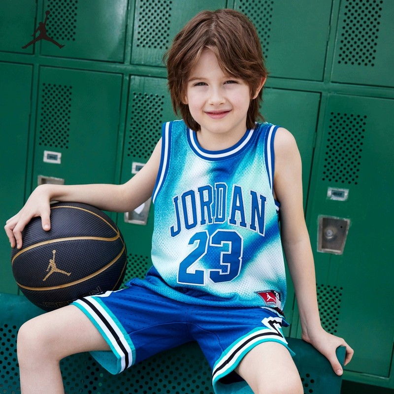 JORDAN童装儿童篮球背心上衣2025夏男童大小童球衣潮服JD2422009