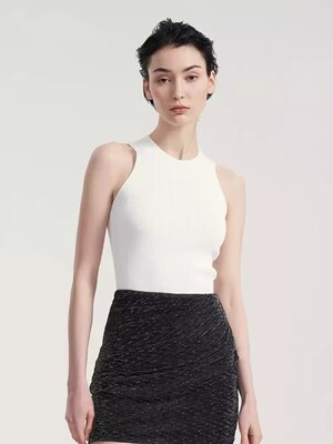 IROGirls女装2025夏款法式时尚无袖修身显瘦内搭针织背心打底衫女