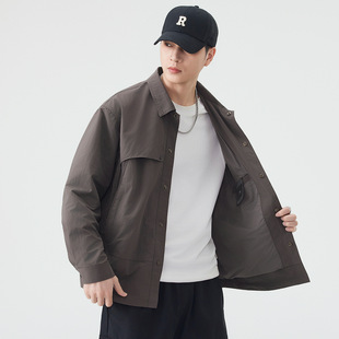 夹克外套男工装 新款 潮牌时尚 休闲青少年 日系复古翻领2026春秋季