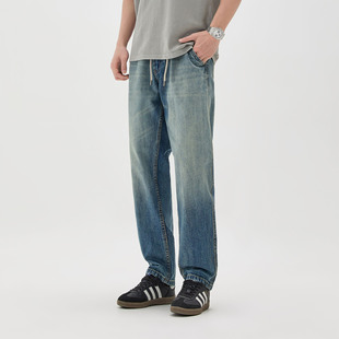 小直筒长裤 微锥美式 子男 2026年春季 牛仔裤 潮牌设计感修身 显瘦男士