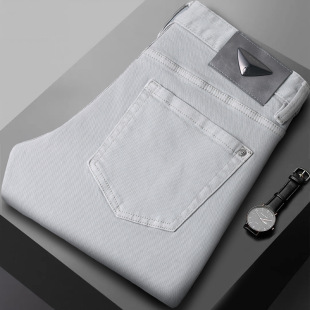 潮牌铅笔裤 男轻奢品质弹力修身 高质量 小脚牛仔裤 电商直播爆款