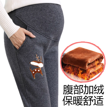 孕妇棉裤加绒加厚冬季外穿孕妇外裤韩版黄金绒保暖裤托腹裤怀孕期