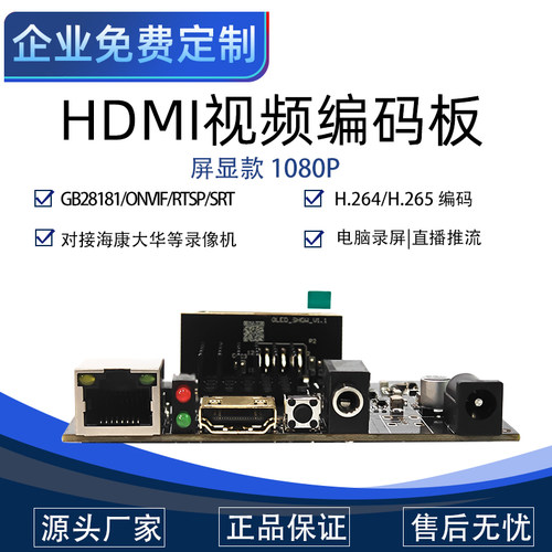 高清HDMI编码器主板 推流 转ONVIF 电脑收银录屏 gb SRT 1080P - 封面