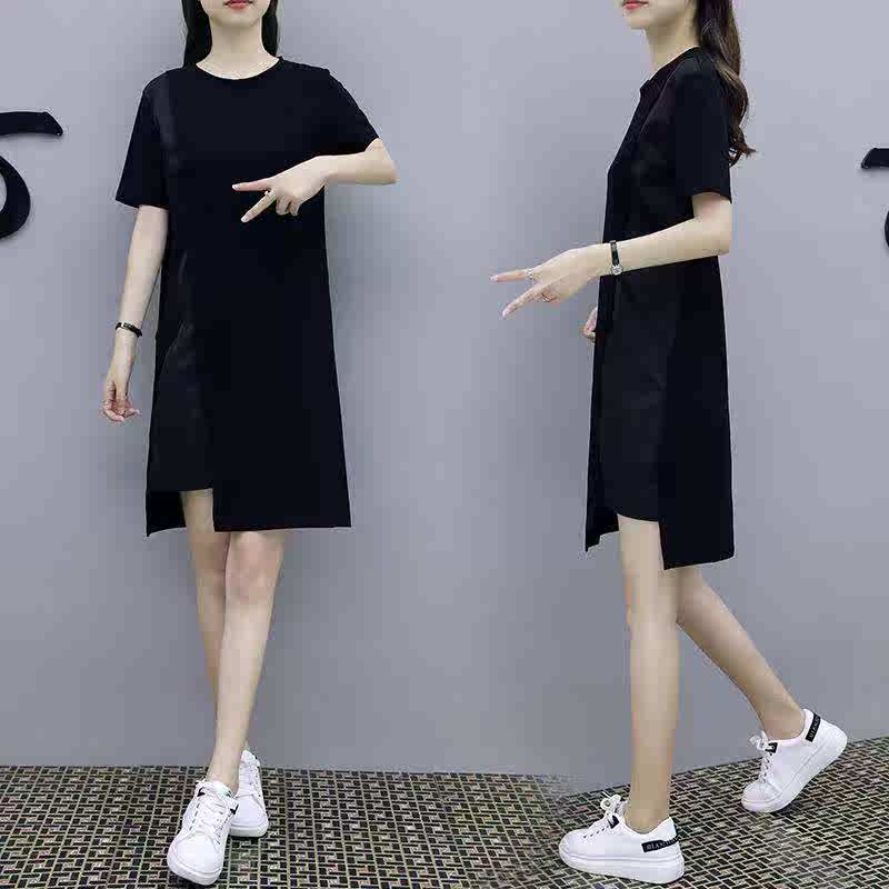 ief爱依服疯抢欧州站黑色连衣裙夏2019修身显瘦短袖纯色拼接中长|ruв категории спортивный костюм/досуг одежды, спорт юбка, спорт юбка - от Buy2taobao.com для оказания профессиональной услуги покупки агента Taobao