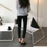 Черные джинсы, демисезонные осенние штаны, высокая талия, по фигуре, в обтяжку