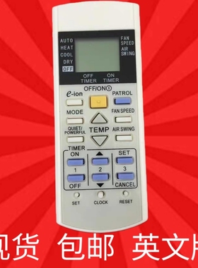英文适用松下A75C3182/3298/2998/3169乐信eion空调冷气机遥控器