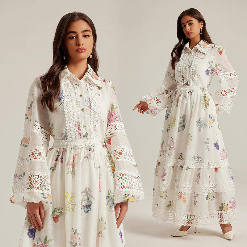 外贸独立站立领印花拼接蕾丝花边套装女三件套上衣+裙子+吊带,女装/女士精品,常规大码外套,淘宝优惠券,粉丝福利购,淘宝优惠卷