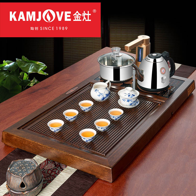 kamjove/金灶r-560鸡翅木实木茶盘泡茶机茶海套装整套茶具电木款