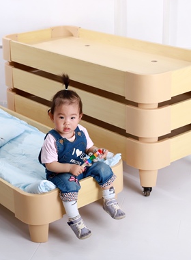 幼儿园床午睡床实木床早教床托管床午休小床叠叠床儿童床托育木床