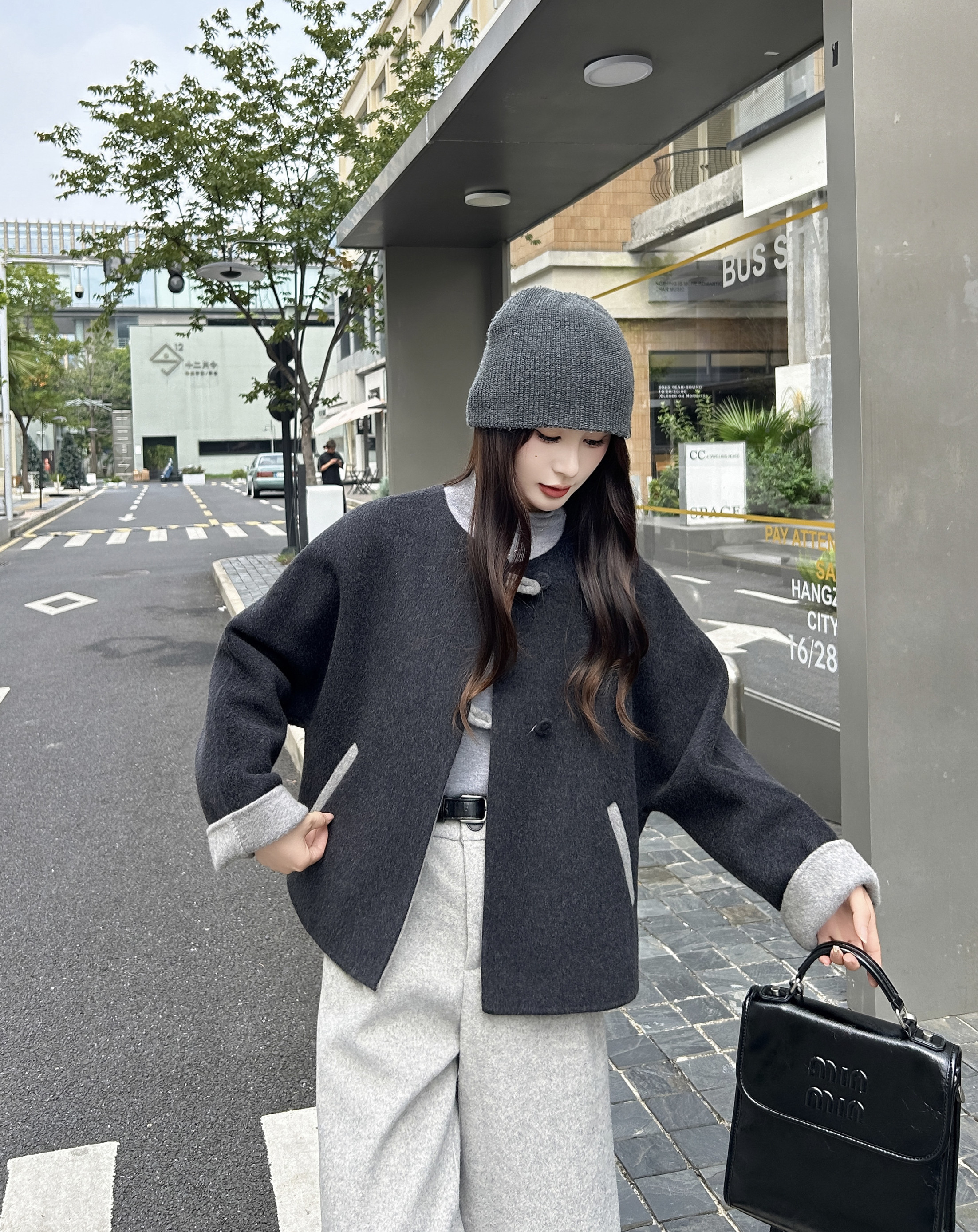 2025秋冬新款双面羊绒大衣女毛呢外套