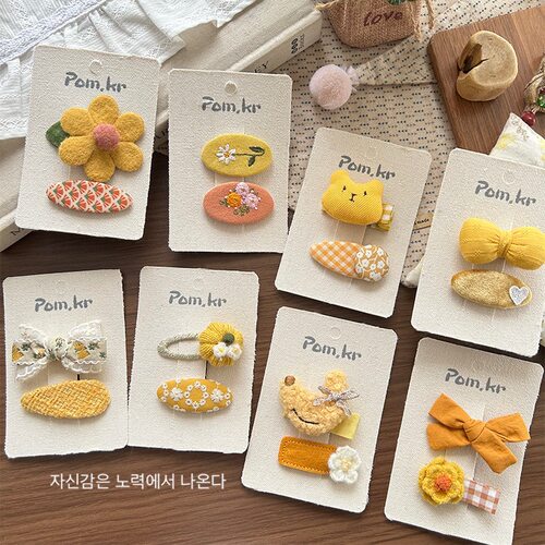 韩系可爱布艺发夹发卡边夹刘海夹