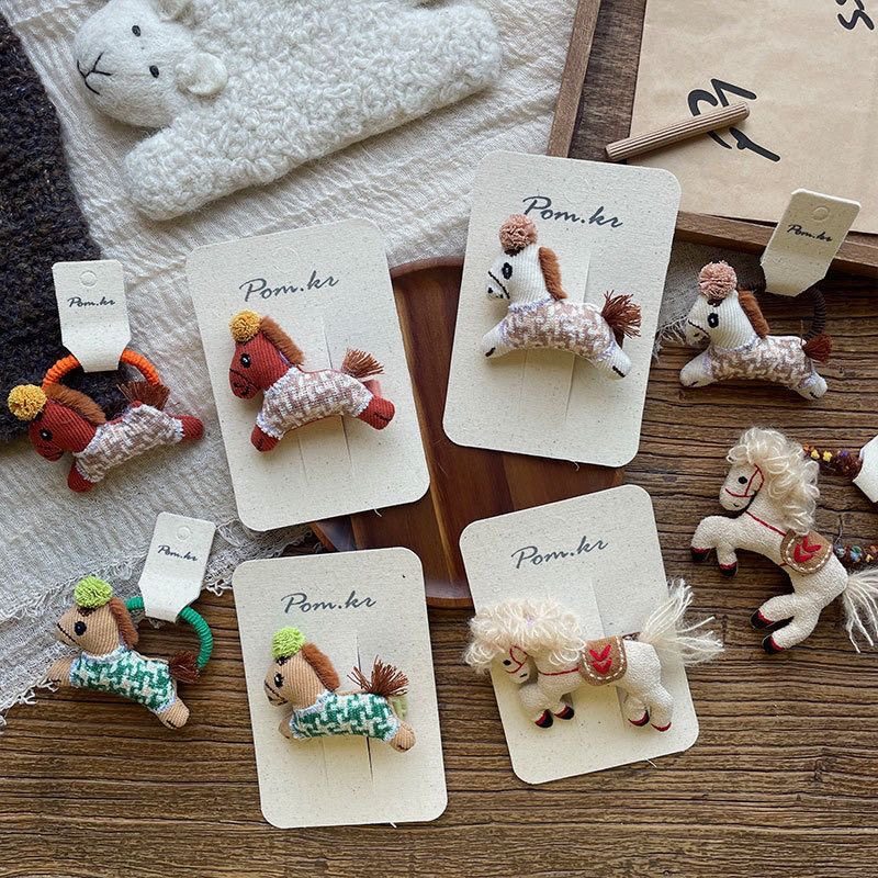 马年韩系手作布艺卡夹可爱女童小马发圈百搭公仔发卡皮筋配饰发饰,饰品/流行首饰/时尚饰品新,发饰,淘宝优惠券,粉丝福利购,淘宝优惠卷