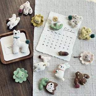 可爱甜美森系棉麻布艺仙人掌小狮子复古文艺小清新百搭韩版胸针