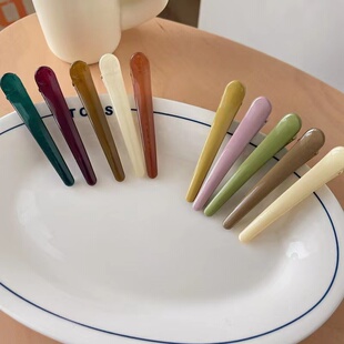 早秋新色系 化妆夹百搭彩色刘海夹侧边夹子发夹鸭嘴夹发饰女 5个装