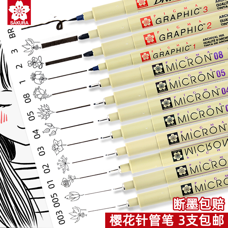 日本进口sakura樱花勾线笔针管笔