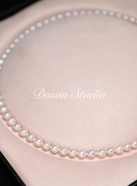 大三手作人鱼泪 天然淡水雪白6-7mm珍珠可调节项链异形巴洛克俏皮