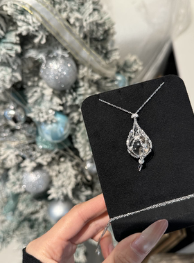 竺玥·捕梦网 双A白水晶网兜项链S925纯银复古时尚小众轻奢毛衣链